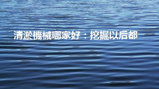 清淤機械哪家好：挖掘以后都市底潛力！